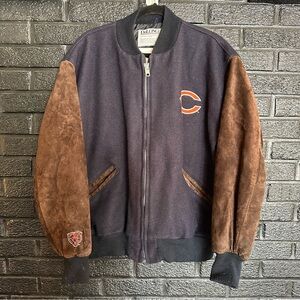DeLong Vintage NFL Chicago Bears Wool Varsity Bomber Jacket Made in USA Mens XL